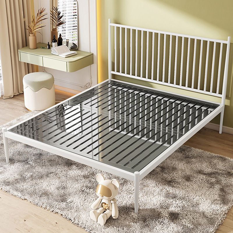 Contemporary Finish Metallic Open-Frame Bed Glam Wire-Grid Iron Bed Frame with Headboard Clearhalo 'Bedroom Furniture' 'Beds' 'furn' 'furn_beds' 'Furniture' 1200x1200_c559fb18-5377-4b14-a2b7-8bc449ac9dc6