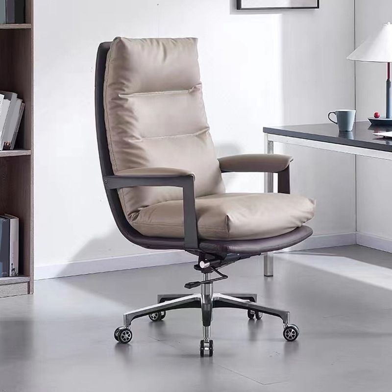 Contemporary Office Chair Adjustable Seat Height Leather Leather Executive Chair Clearhalo 'furn' 'furn_office_chair' 'Furniture' 'Office Chairs' 'Office Furniture' 'office_chair' 1200x1200_c55a4dc9-9d88-4e51-a295-ffd17067fdd2