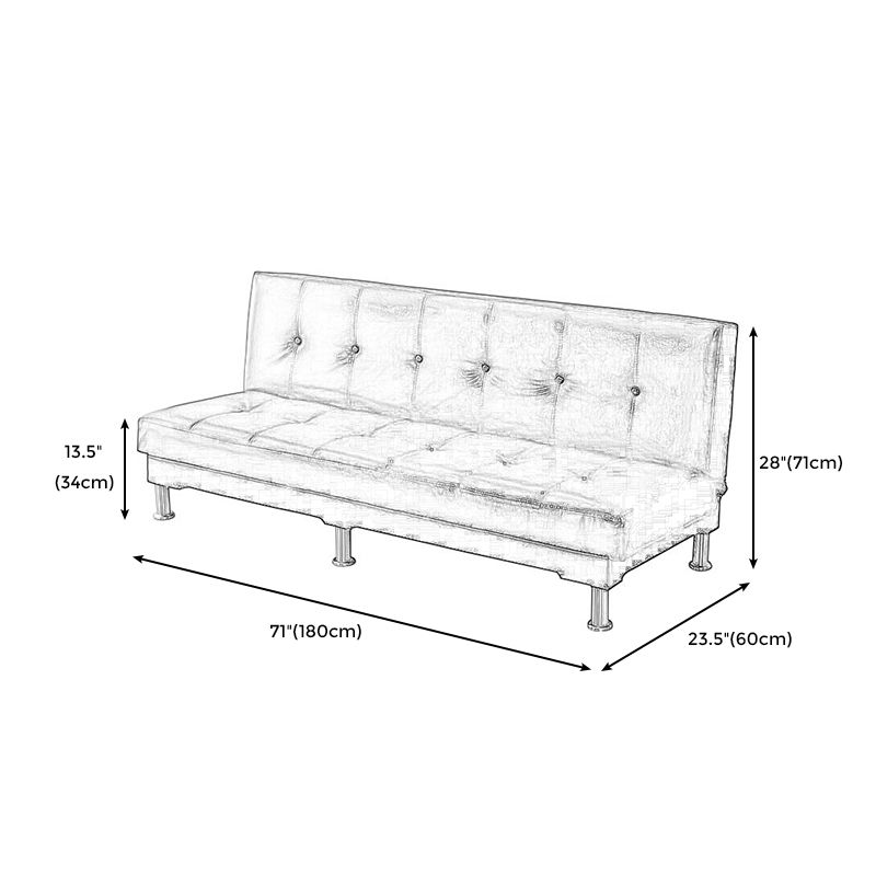 Modern Fabric/Faux Leather Sofa Armless Convertible Sofa for Living Room Clearhalo 'Furniture' 'furniture_sofas' 'kitchen' 'kitchen_sofas' 'Living Room Furniture' 'Sofa' 'sofas' 1200x1200_c55a6ef6-95fc-4395-8bbb-90a1a74a1bc8