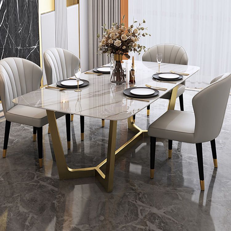 Glam Style 1/4/5/6/7 Pieces Dining Set Sintered Stone Dining Table Set for Dining Areas Clearhalo 'Dining Room Sets' 'Dining Tables & Seating' 'dining_room_set' 'furn' 'furn_dining_room_set' 'Furniture' 'furniture_dining_room_set' 'Kitchen & Dining Furniture' 1200x1200_c55a8937-e0bd-4979-8450-b2ceb64c92d3