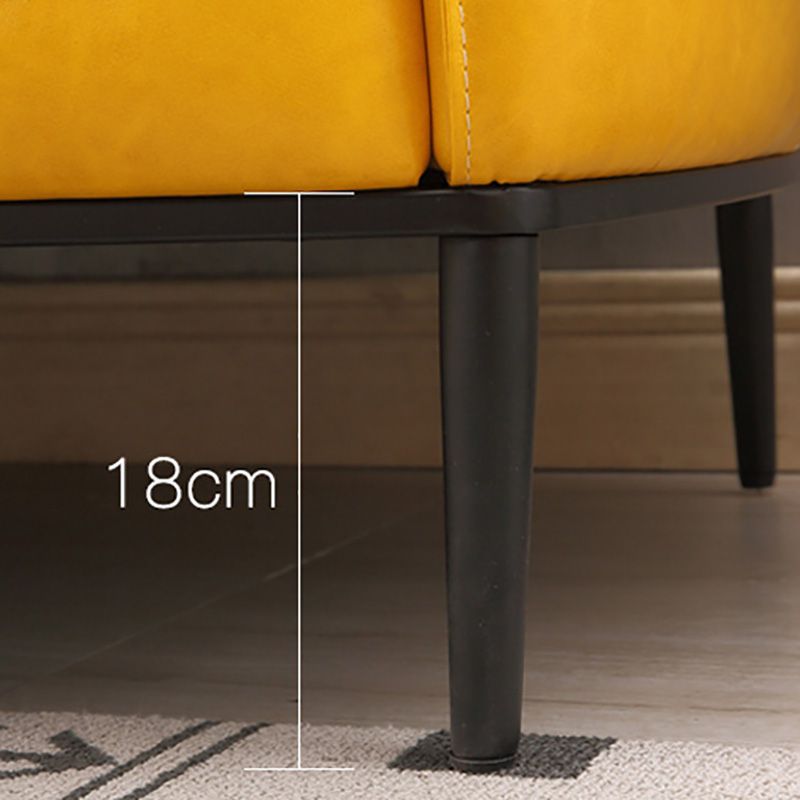 Contemporary Faux Leather Accent Chair Fixed Back Barrel Accent Chair Clearhalo 'Accent Chairs' 'accent_chairs' 'Chairs & Seating' 'furn' 'furn_accent_chairs' 'Furniture' 'Living Room Furniture' 1200x1200_c55ab753-7b95-4263-9ca6-760137e13e65