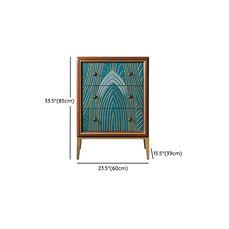 Cassa in legno di stoccaggio in stile glam con cassetti a chiusura morbida per la casa