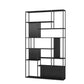 Metal and Wood Shelf Open Etagere Shelf Bookcase for Bedroom