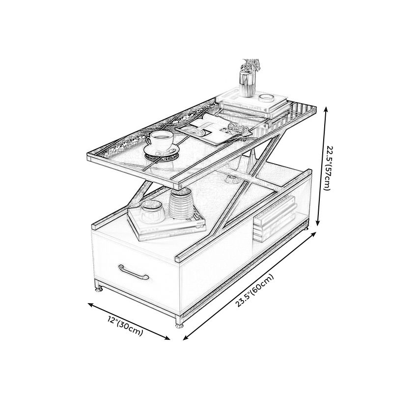 22.44" H Modern Rectangular End Table 1-Drawer Side Table with Shelves
