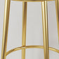 Fabric Round Seat Bar Stools Low Back Gold Iron Base Barstool for Home