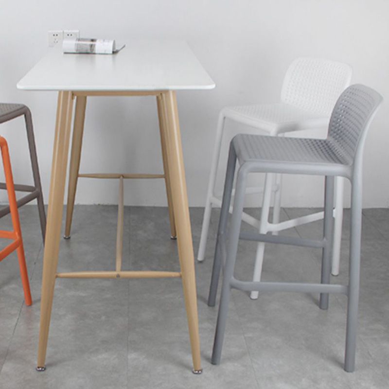 Scandinavia Style Bar-stool Square Seat PP Legs for Kitchen Bar Clearhalo 'Bar Furniture' 'Bar Stools' 'bar_stools' 'furn' 'furn_bar_stools' 'furniture_bar_stools' 'Kitchen & Dining Furniture' 'kitchen&dining_furn' 'kitchen' 'kitchen_furn' Furniture' 1200x1200_c55e8b47-27e9-4707-b191-660c7e083e25
