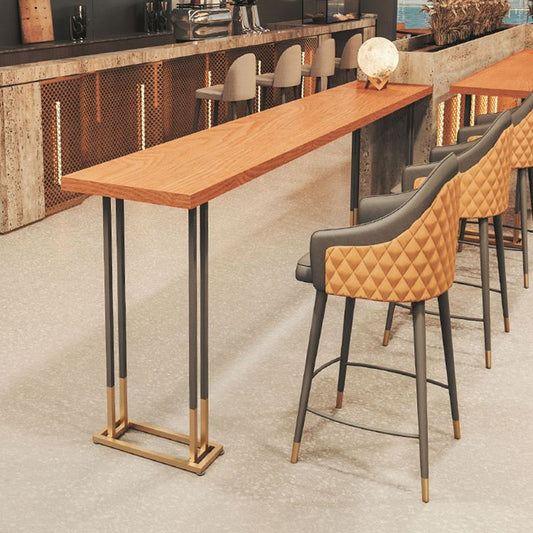 Tavolo da bar in stile glam rettangolo in legno solido tavolo da pranzo per interno