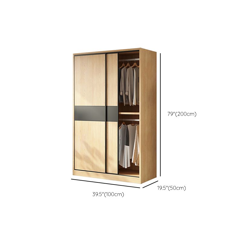 Modern Pine Solid Wood Wardrobe Freestanding Wardrobe with Soft Close Doors Clearhalo 'Armoires & Wardrobes' 'armoires_wardrobes' 'Bedroom Furniture' 'furn' 'furn_armoires_wardrobes' 'Furniture' 1200x1200_c55fc5c9-90b0-43d0-ad6c-82f3576a4c25