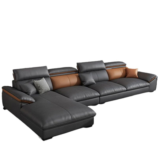 Pillow Top Arm Pillowed Back Cushions Sofa 4-Seater Sectional Sofa with Chaise Clearhalo 'furn' 'furn_sectionals' 'Furniture' 'furniture_sectionals' 'Living Room Furniture' 'Sectionals' 1200x1200_c561bf8e-2a89-4ed2-94ff-acc971a20673