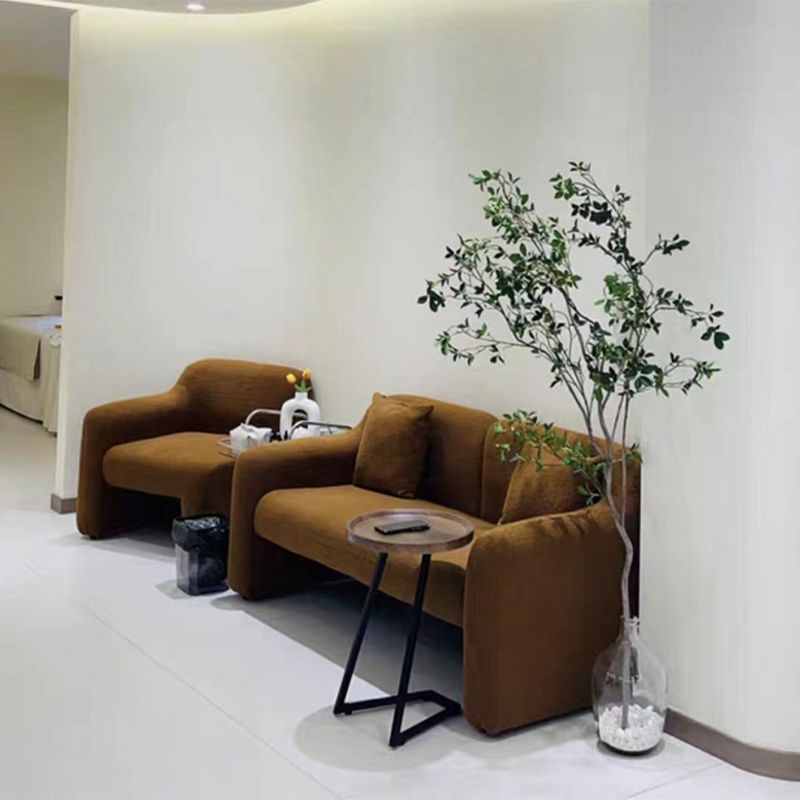 Sofá de lana de brazo inclinado Modern 31.5 "H Sofá de sala de estar en marrón