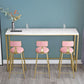 White Rectangular Bar Height Table Glam Style Bistro Bar Table with Gold Base Clearhalo 'Bar Furniture' 'Bar Tables' 'bar_tables' 'furn' 'furn_bar_tables' 'Furniture' 'Kitchen & Dining Furniture' 1200x1200_c5623375-c549-4d68-a608-9f730685d02d