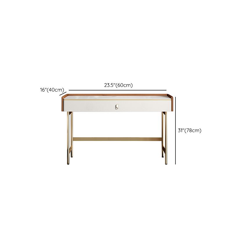 Coiffeuse de vanité miroir en bois à chambre blanche contemporaine