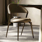 Glam Style Armless Dining Chairs Faux Leather Open Back Side Chair
