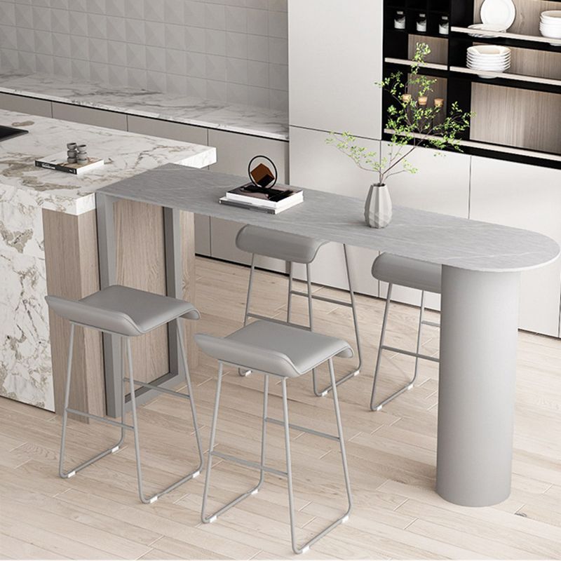Sintered Stone Bistro Bar Table Double Pedestal Bar Table for Kitchen Clearhalo 'Bar Furniture' 'Bar Tables' 'bar_tables' 'furn' 'furn_bar_tables' 'Furniture' 'Kitchen & Dining Furniture' 1200x1200_c5653d64-b72a-4825-b08f-324150d5f148