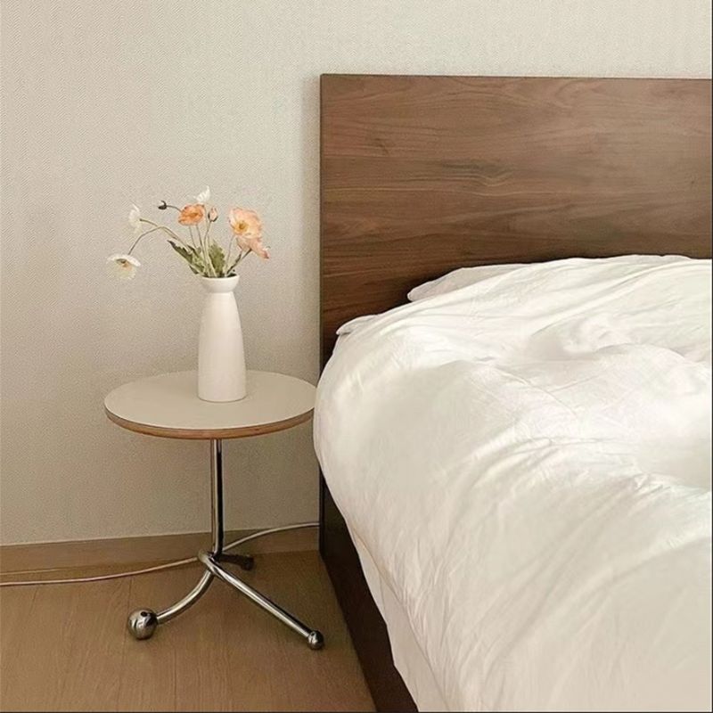 Mesa de 3 patas de acero moderna Dia de 11 "Mesa de noche de madera de madera