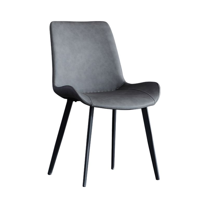 Restaurant Contemporary Leather Side Chair Solid Back Dining Chair Clearhalo ' kitchen&dining_furn' 'Dining Chairs' 'Dining Tables & Seating' 'dining_chair' 'furn' 'furn_dining_chair' 'Furniture' 'furniture_dining_chair' 'Kitchen & Dining Furniture' 'kitchen' 1200x1200_c569037f-cf8f-47e1-a6db-d1e09829066b