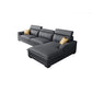 Square Arm Dark Gray Cushion Back Storage Faux Leather L-Shape Sofa Clearhalo 'furn' 'furn_sectionals' 'Furniture' 'furniture_sectionals' 'Living Room Furniture' 'Sectionals' 1200x1200_c569c3cc-d29b-4a20-a5e7-b4cd5443cd12