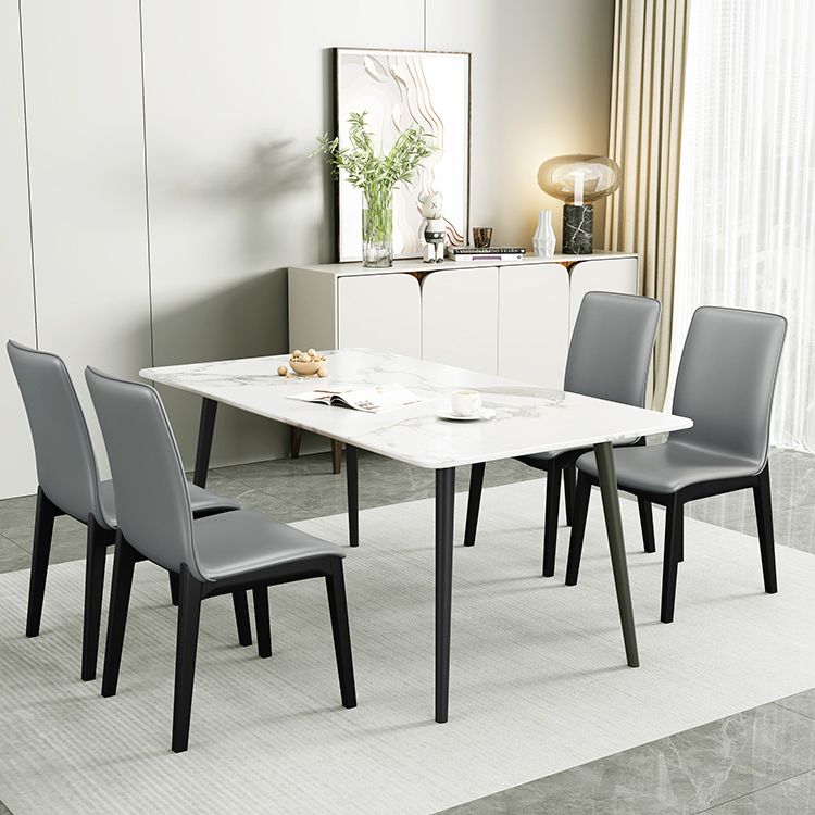 Industrial Restaurant Leather Side Chair Matte Finish Solid Back Dining Chair Clearhalo ' kitchen&dining_furn' 'Dining Chairs' 'Dining Tables & Seating' 'dining_chair' 'furn' 'furn_dining_chair' 'Furniture' 'furniture_dining_chair' 'Kitchen & Dining Furniture' 'kitchen' 1200x1200_c56b9b74-2258-4760-b4ff-db2d12327807