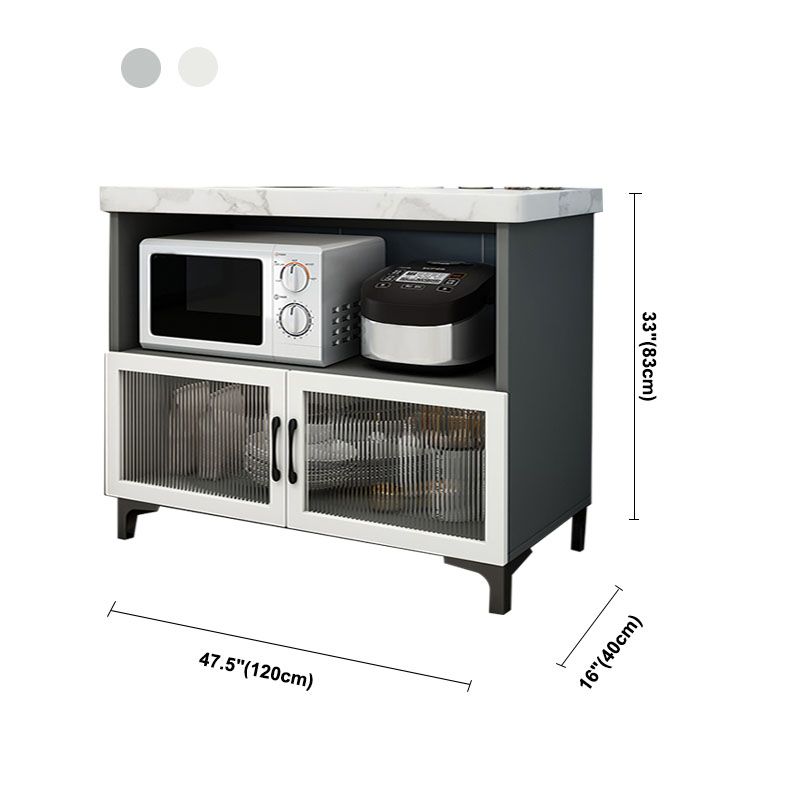 Moderne stijl bijbord witte en grijze houten eetserver met 2 deuren