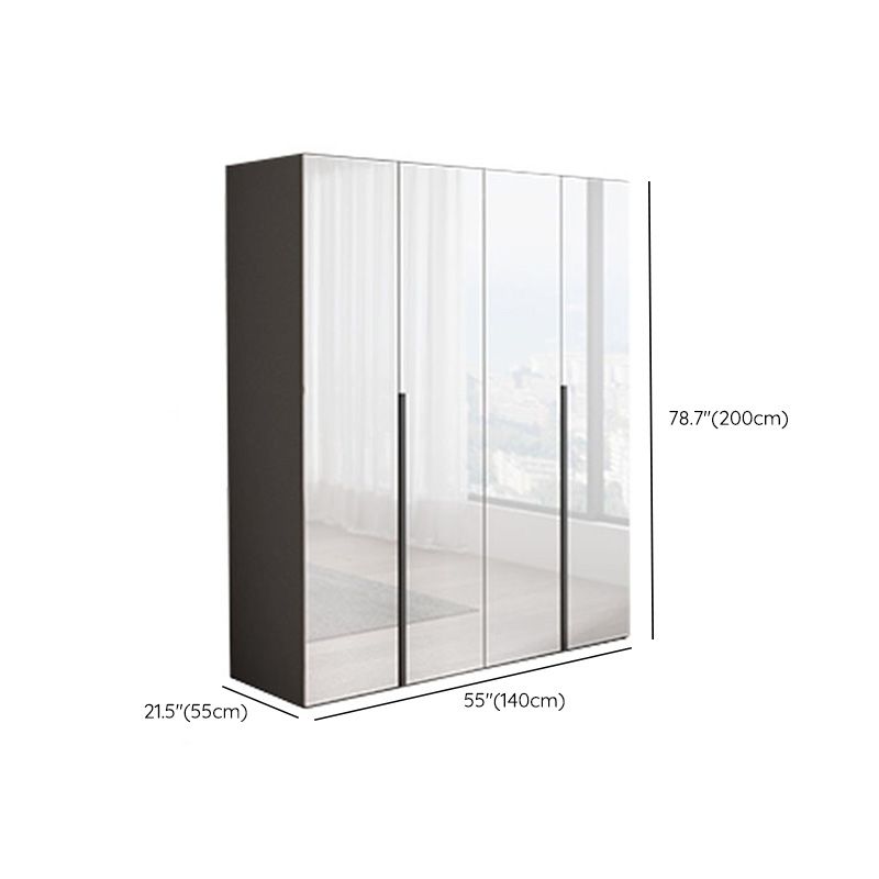 Dormitorio Gabinete de vestuario de madera Armario moderno con suaves puertas cerradas