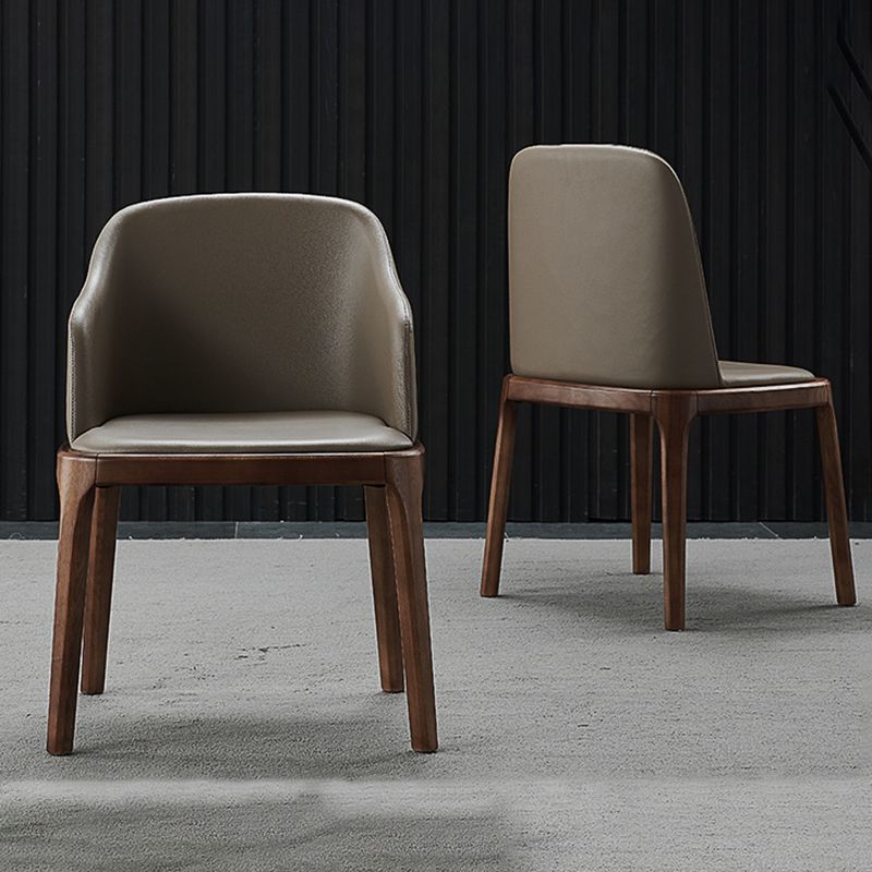 Industrial Solid Wood Dining Chair Faux Leather Side Chair with Upholstered Clearhalo 'Dining Chairs' 'Dining Tables & Seating' 'dining_chair' 'furn' 'furn_dining_chair' 'Furniture' 'Kitchen & Dining Furniture' 1200x1200_c5702be7-5d07-4d26-989d-8d5625927fca