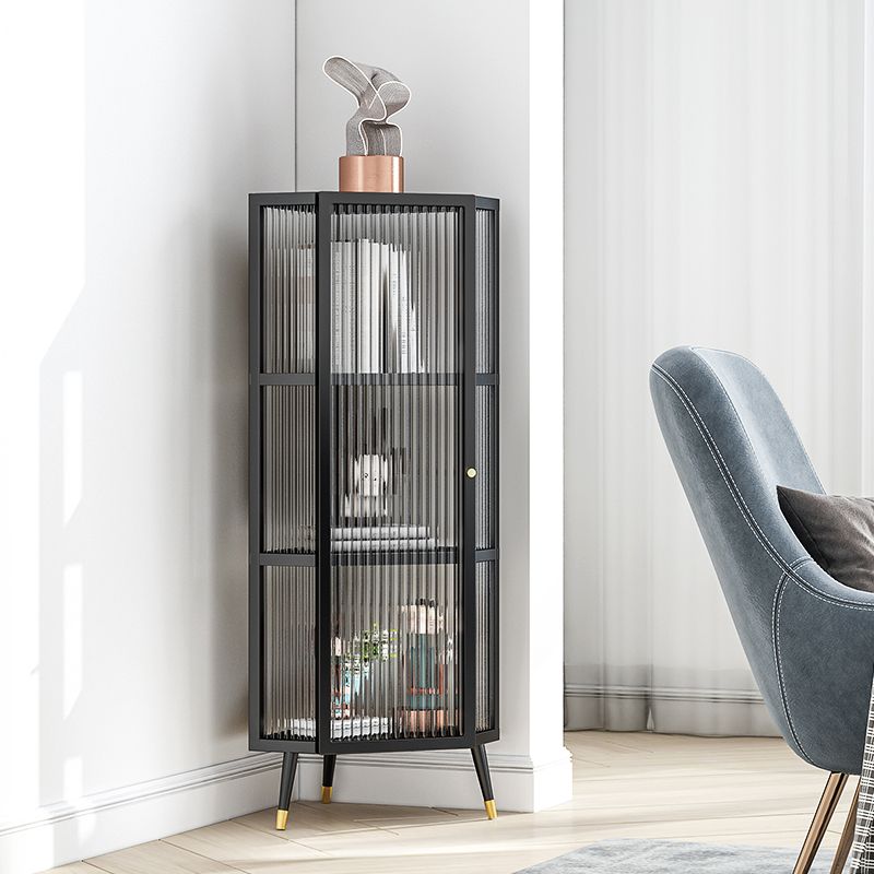 Living Room Minimalism Buffet Server Glass Door Metal Frame Dining Server Clearhalo 'buffet_sideboard' 'Buffets & Sideboards' 'furn' 'furn_buffet_sideboard' 'Furniture' 'Kitchen & Dining Furniture' 1200x1200_c5727c5e-ce73-40c0-be8a-328705e60663