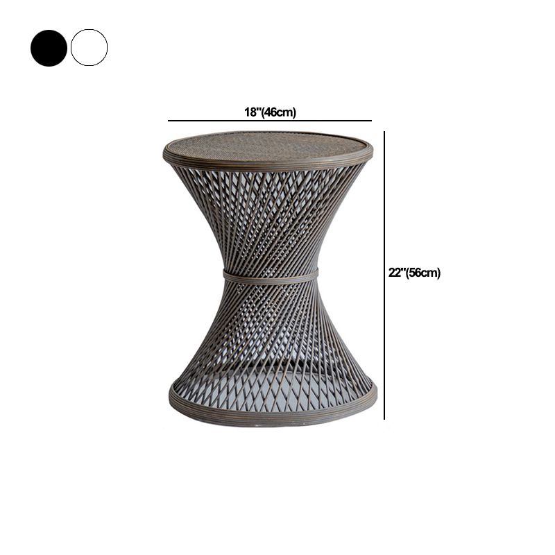 Table de la table latérale en bois de style country français Table accent latéral de canapé rond