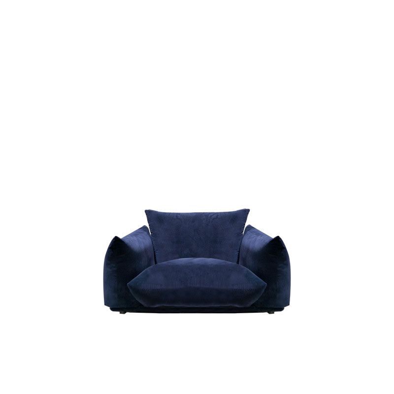 Modern Standard Blue Sofa Cushions Pillow Top Arm Settee for Living Room