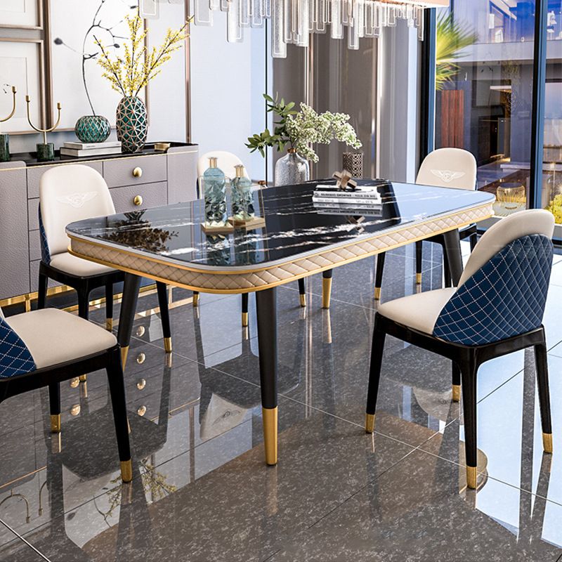 Traditional Luxury Rectangle Dining Table Sintered Stone Table with 4 Legs Clearhalo ' dining_table' 'Dining Tables & Seating' 'Dining Tables' 'furn' 'furn_dining_table' 'Furniture' 'furniture_dining_table' 'Kitchen & Dining Furniture' 'kitchen&dining_furn' 'kitchen' 'kitchen_dining_table' 1200x1200_c5753b81-b77a-435d-bc81-2cd0934e0536