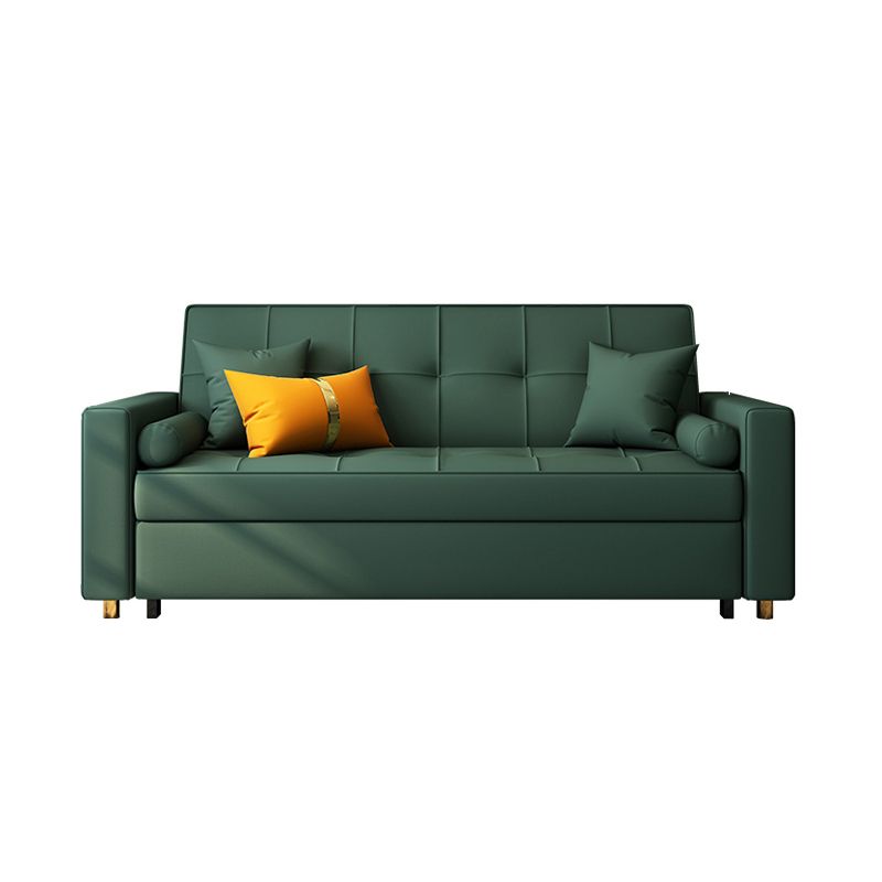 35.43"H Linen/Faux Leather Convertible Sleeper Square Arm Tufted Sofa Clearhalo 'furn' 'furn_sofas' 'Furniture' 'furniture_sofas' 'kitchen' 'kitchen_sofas' 'Living Room Furniture' 'Sofa' 'sofas' 1200x1200_c576ae3f-eec6-4b77-9c5a-73088039d458