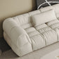 Contemporary White Button-tufted Sofa Tuxedo Arm Living Room Settee