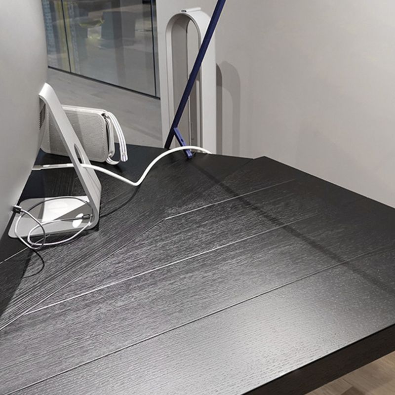 Hedendaagse stijl Wood Office Desk onregelmatige vorm Taakbureau in bruin/zwart