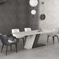 Modern Style Sintered Stone Dining Table Rectangle Table with Metal Legs for Home Use