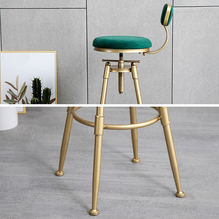 Glam Style Upholstered Bar Stools for Home Armless Stools with Metal Base Clearhalo 'Bar Furniture' 'Bar Stools' 'bar_stools' 'furn' 'furn_bar_stools' 'Furniture' 'furniture_bar_stools' 'Kitchen & Dining Furniture' 1200x1200_c5784e7e-a1db-4f8b-b82c-9f58137f7b10