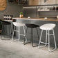 Contemporary Iron Base Bar Stools Plastic Bucket Seat Barstool for Home