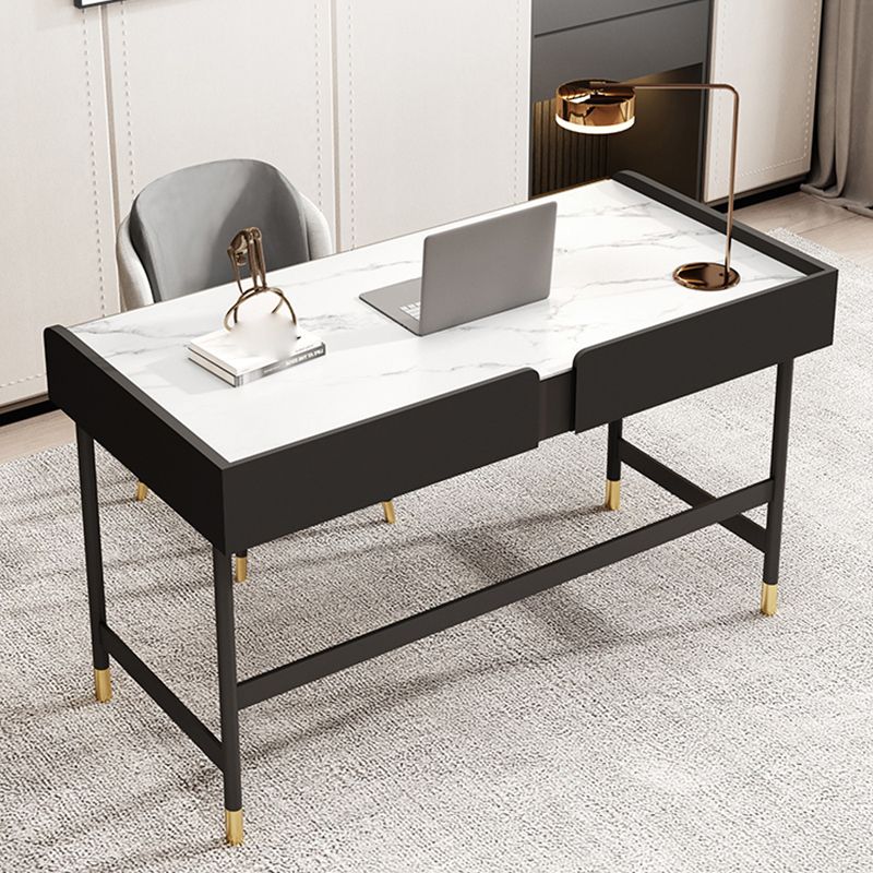 Mesa de escritura de piedra sinterizada rectángulo escritorio de oficina de almacenamiento moderno