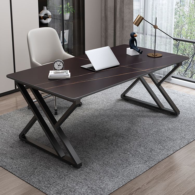 Contemporary 29.53" Tall Writing Desk Stone Rectangular Office Desk Clearhalo 'furn' 'furn_office_desk' 'Furniture' 'Office Desks' 'Office Furniture' 'office_desk' 1200x1200_c57a64ac-9f1b-469d-9279-54caaa5fe5bd