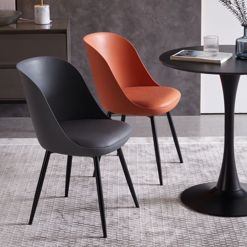 Industrial Metal Dining Room Chairs Upholstered Armless Dining Chairs for Home Use Clearhalo ' kitchen&dining_furn' 'Dining Chairs' 'Dining Tables & Seating' 'dining_chair' 'furn' 'furn_dining_chair' 'Furniture' 'furniture_dining_chair' 'Kitchen & Dining Furniture' 'kitchen' 1200x1200_c57b6bad-9e61-48c8-8d2a-26e841e8ab6f