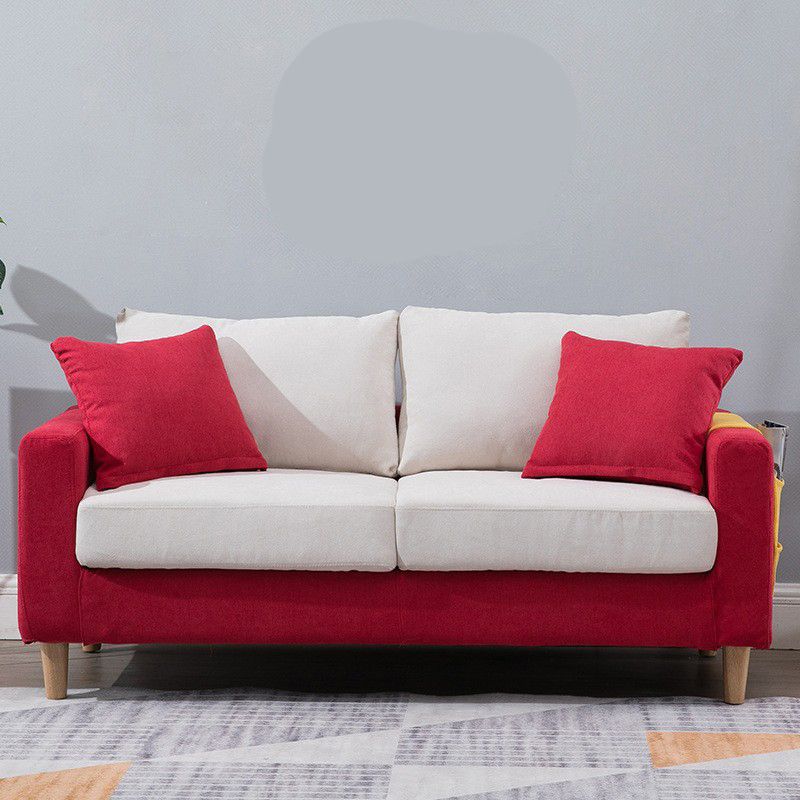 Modern Style Solid Wood Base Namib Material Cushion with Pillow Rectangular Sofa Clearhalo 'furn' 'furn_sofas' 'Furniture' 'furniture_sofas' 'kitchen' 'kitchen_sofas' 'Living Room Furniture' 'Sofa' 'sofas' 1200x1200_c57ca875-6122-480c-8ef6-fd08ebc7526b