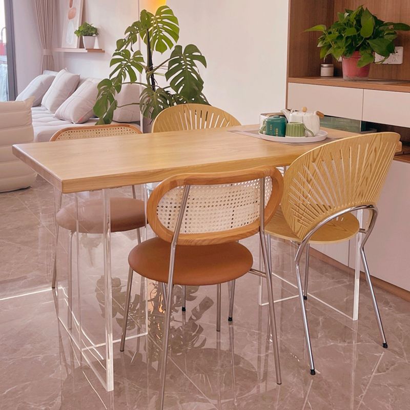 Modern 1/2/5 stukken Dinerset rechthoekige houten eettafel voor keuken