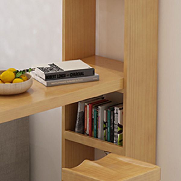 Modern Wooden Pub Table Rectangle Natural Bar Height Cocktail Table with Shelves Clearhalo 'Bar Furniture' 'Bar Tables' 'bar_tables' 'furn' 'furn_bar_tables' 'Furniture' 'Kitchen & Dining Furniture' 1200x1200_c57dca92-15d4-4e7b-b692-a33e367d12ce