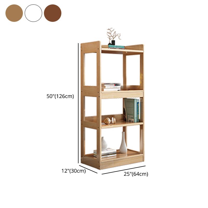 Solid Wood Rectangle Bookshelf Modern Open Bookcase for Home Office