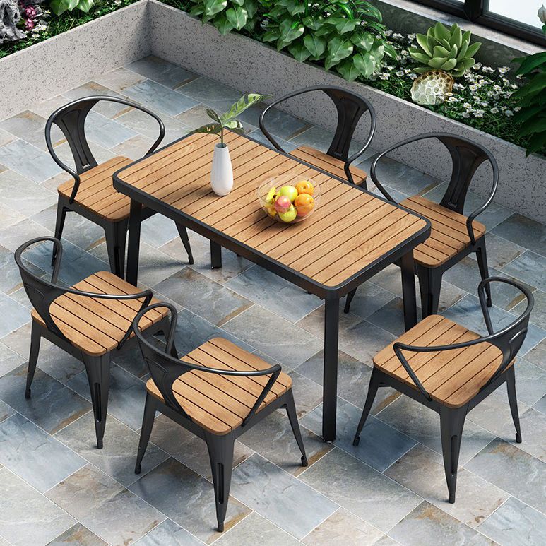 Industriële eettafel teruggewonnen hout 4 poten eettafel zonder stoel