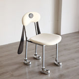 Contemporary Upholstered Armless Chair Home Silver Legs Dining Chair