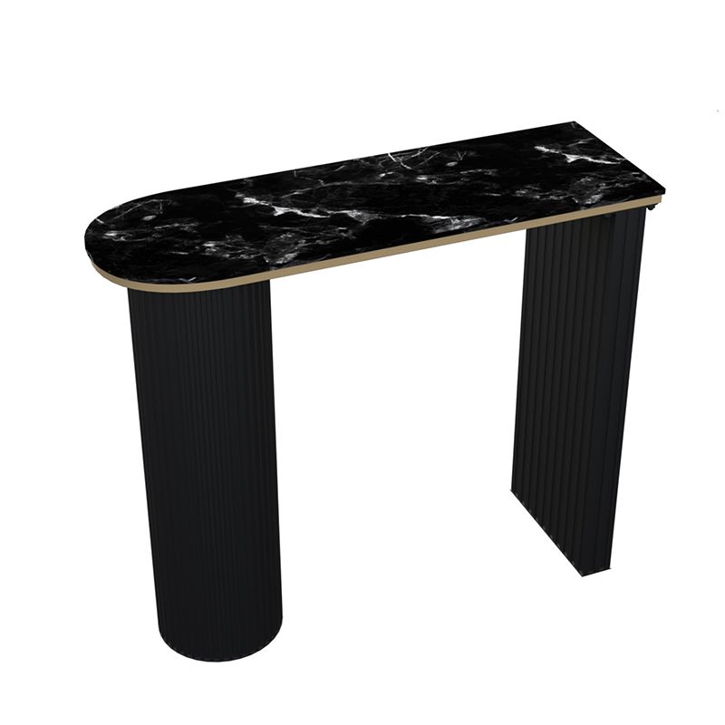 Faux Marble Bistro Bar Table Double Pedestal Bar Table for Living Room Clearhalo 'Bar Furniture' 'Bar Tables' 'bar_tables' 'furn' 'furn_bar_tables' 'Furniture' 'Kitchen & Dining Furniture' 1200x1200_c57f7679-f85e-45b5-9728-23daae8c1bf6