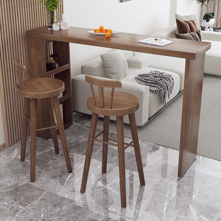 Modern Rectangle Bar Table Set 1/3 Pcs Solid Wood Bar Table and Stools Clearhalo 'Bar Furniture' 'furn' 'furn_home_bar_bar_sets' 'Furniture' 'Home Bars & Bar Sets' 'home_bar_bar_sets' 'Kitchen & Dining Furniture' 1200x1200_c58089ff-eb8a-42e2-9ccd-e2155c625a68