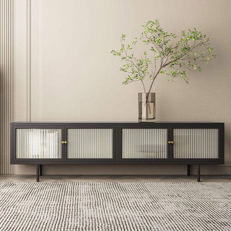 Metal and Glass TV Media Stand Industrial Media Console with Doors Clearhalo 'furn' 'furn_tv_stands_entertainment_centers' 'Furniture' 'Living Room Furniture' 'TV Stands & Entertainment Centers' 'TV Stands & Media Storage Furniture' 'tv_stands_entertainment_centers' 1200x1200_c5813d49-5028-4ec7-a9e3-64f6b18c186e