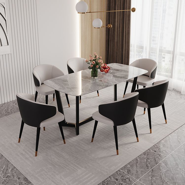1/5/6/7 Pieces Sintered Stone Dining Table Set Rectangular Dining Room Table Clearhalo 'Dining Room Sets' 'Dining Tables & Seating' 'dining_room_set' 'furn' 'furn_dining_room_set' 'Furniture' 'furniture_dining_room_set' 'Kitchen & Dining Furniture' 1200x1200_c582d7b4-b6fd-449b-a204-ae6cab474e2b