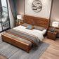 Panneau de lit broné rectangulaire avec lit de lit standard en noyer