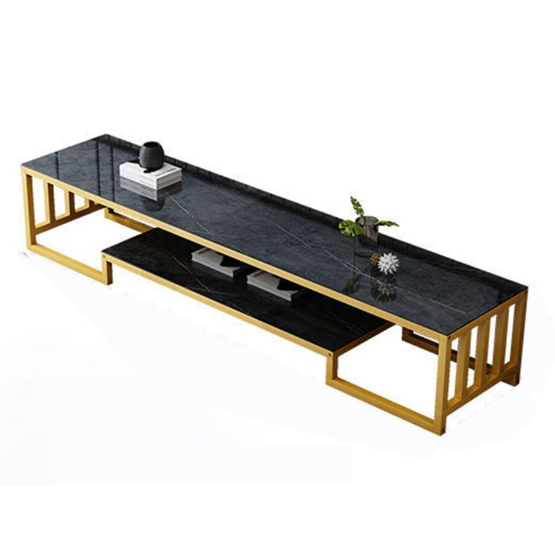 Open Storage Media Console Glass TV Stand Console for Living Room Clearhalo 'furn' 'furn_tv_stands_entertainment_centers' 'Furniture' 'Living Room Furniture' 'TV Stands & Entertainment Centers' 'TV Stands & Media Storage Furniture' 'tv_stands_entertainment_centers' 1200x1200_c5833eaf-66e9-4b2b-bb26-66c9e10f6523